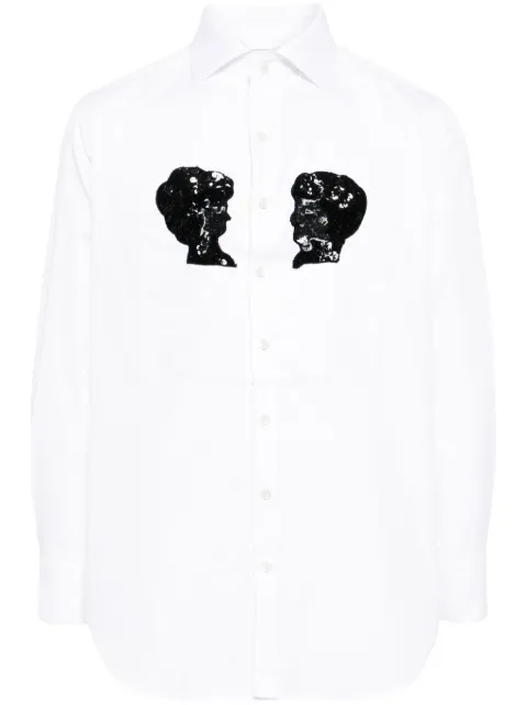 BODE sequin-embellished cotton shirt