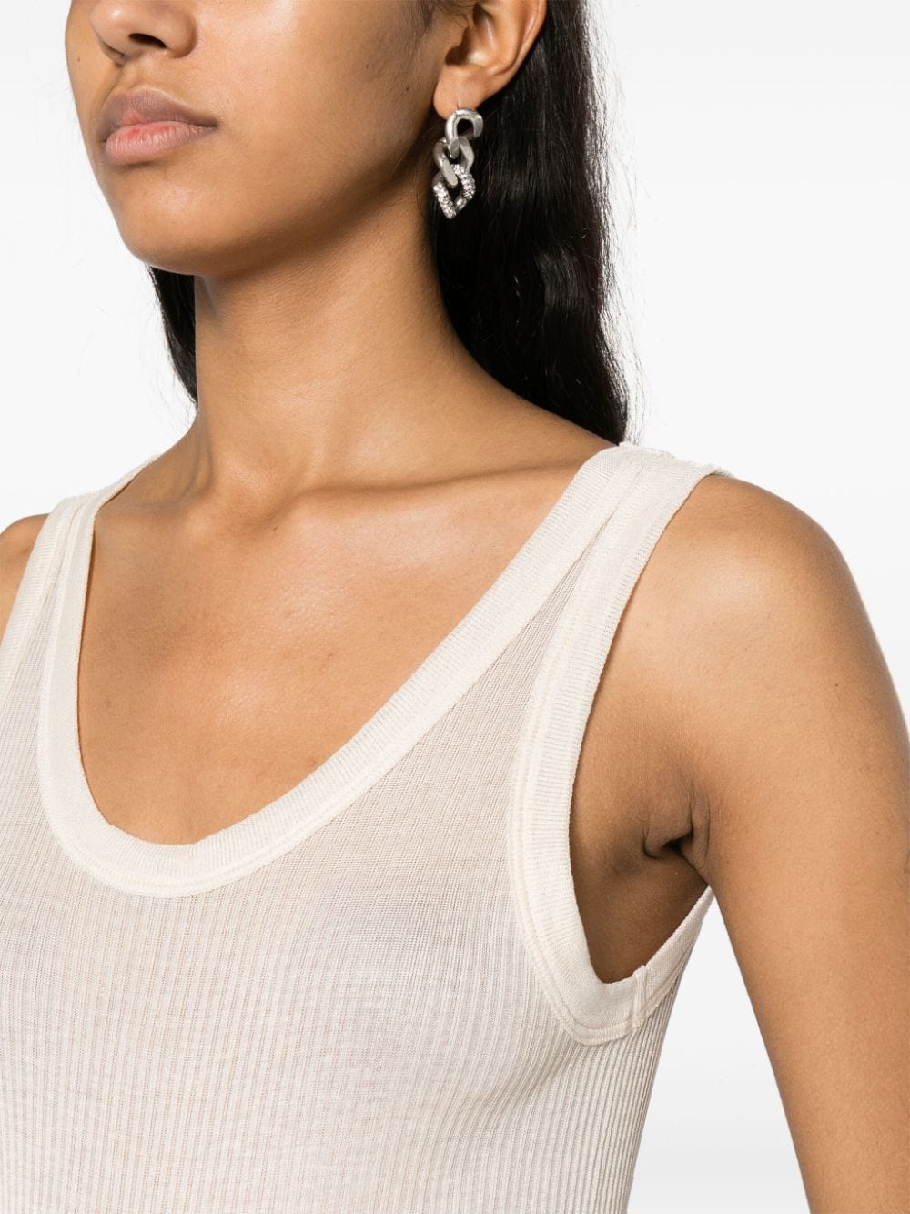 Shop Lemaire Fine-ribbed Seamless Tank Top In Neutrals