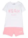 MSGM Kids logo-print shorts set - White