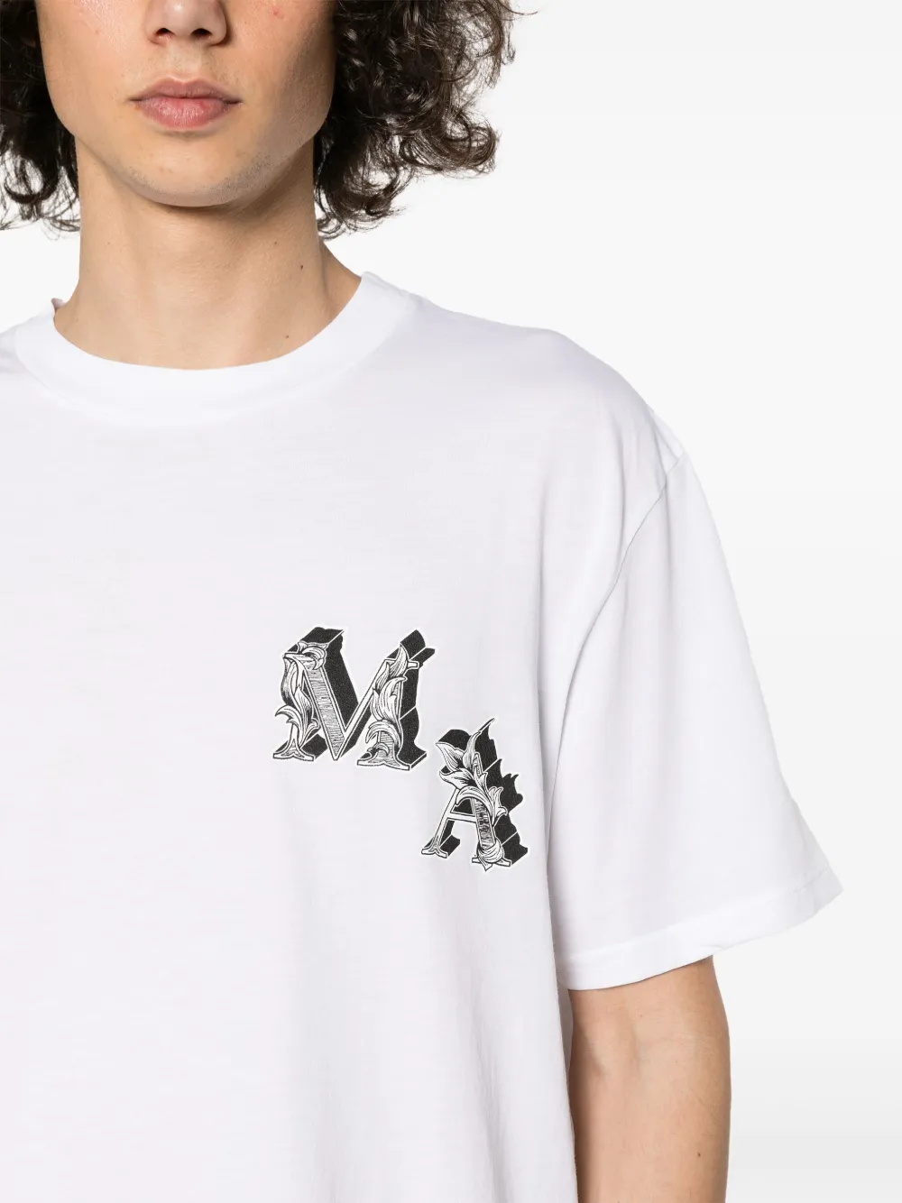 Shop Amiri Logo-print Cotton T-shirt In White