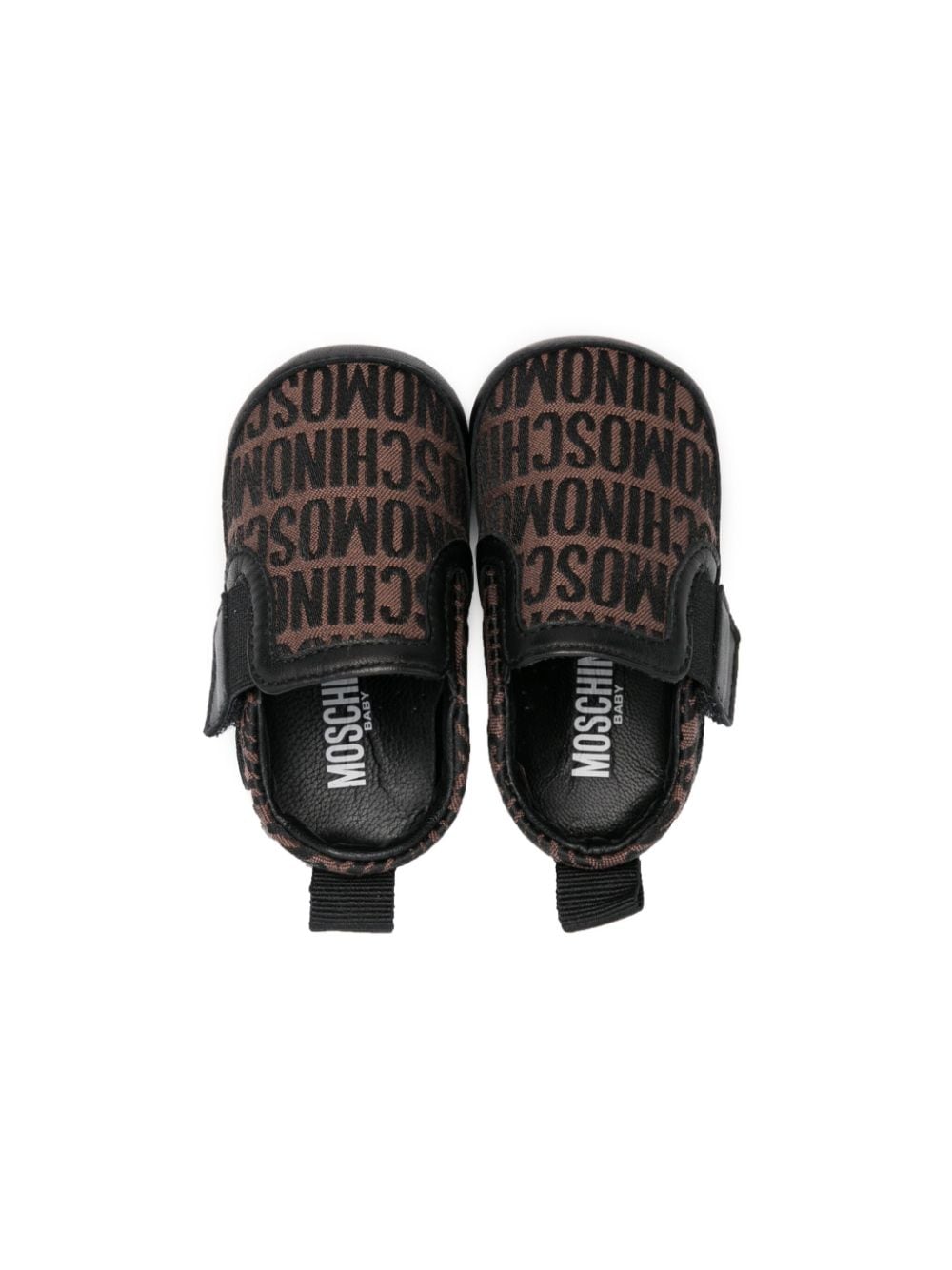 Shop Moschino Logo-jacquard Trainers In Brown
