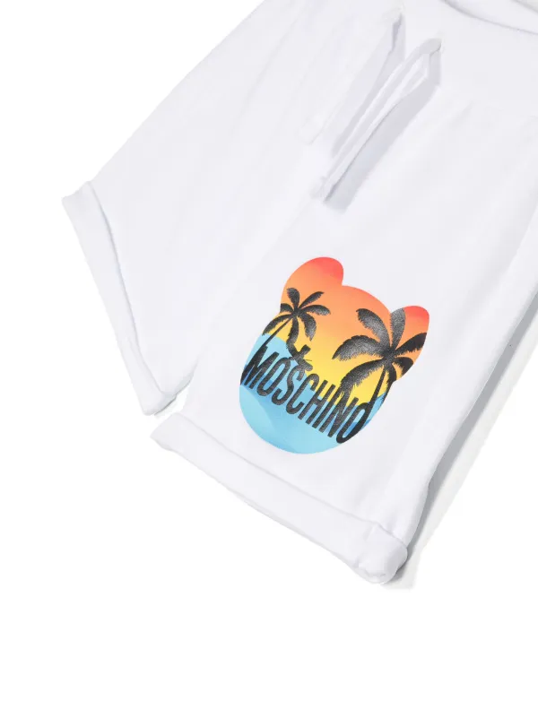 Moschino Kids logo-print Shorts | White | FARFETCH