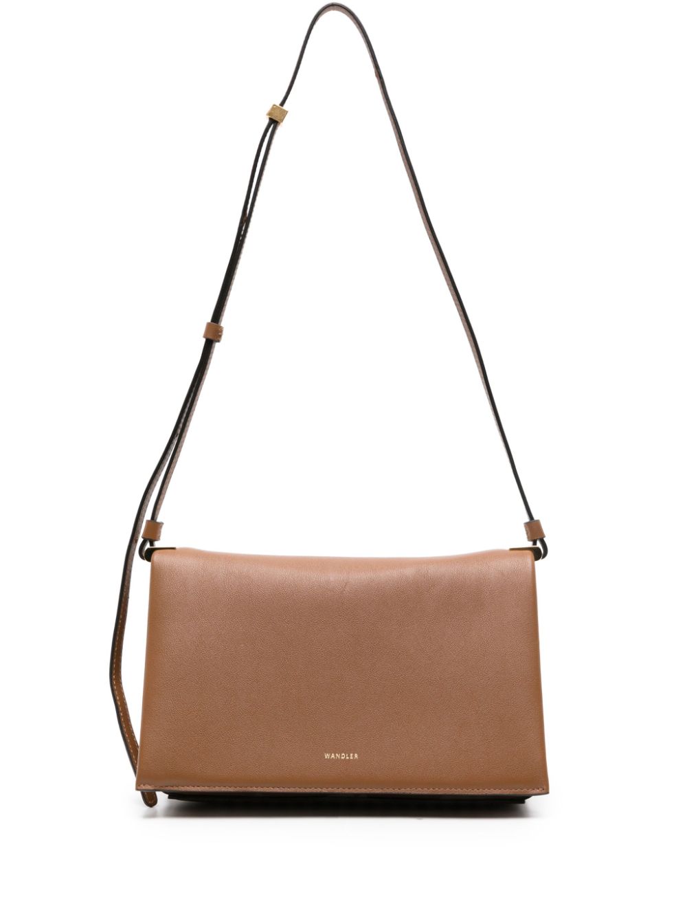 Shop Wandler Uma Foldover-top Crossbody Bag In Brown