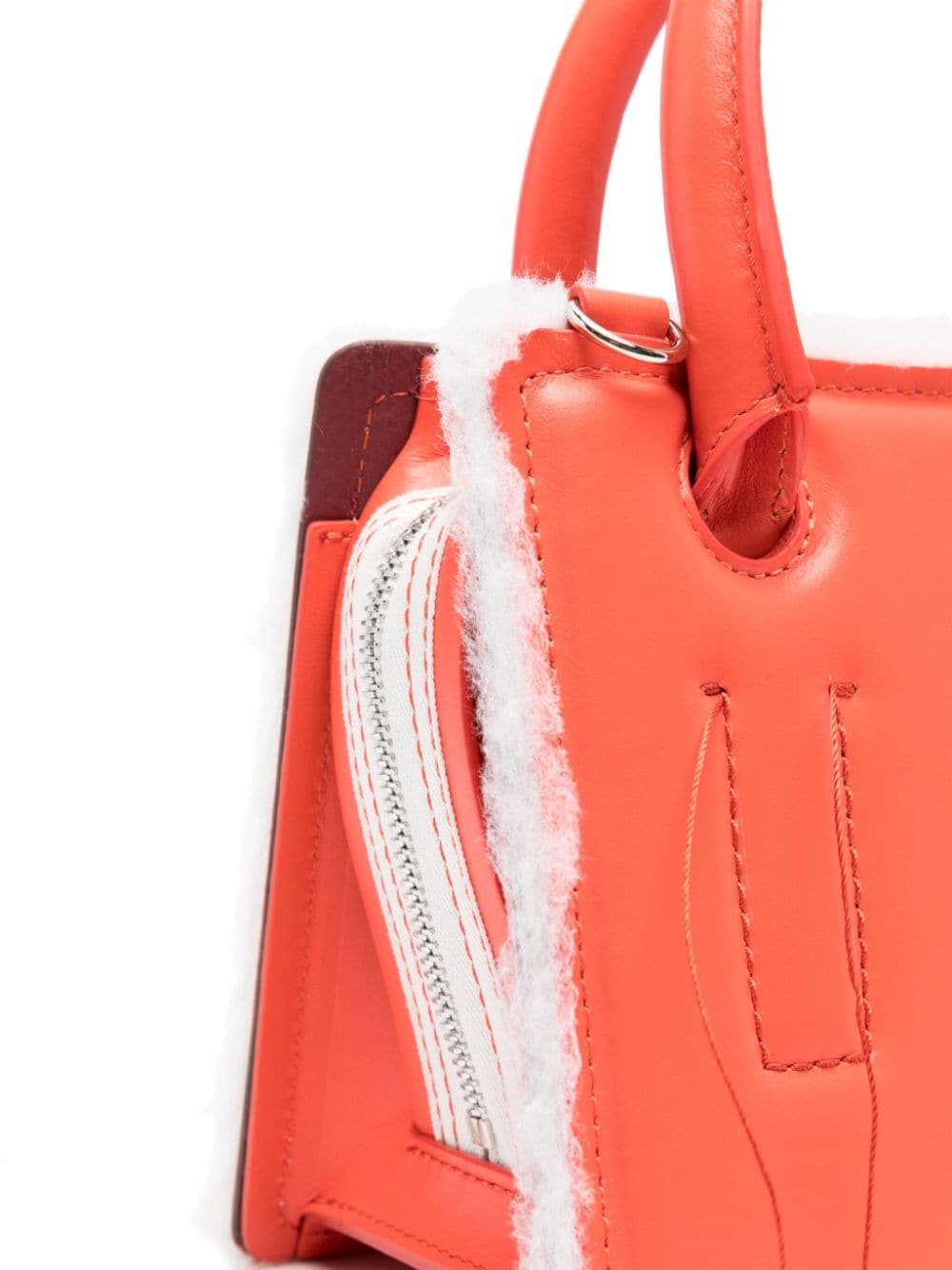 Shop Dentro Mini Otto Leather Tote Bag In Red
