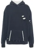 Maison Margiela layered distressed cotton hoodie - Blue