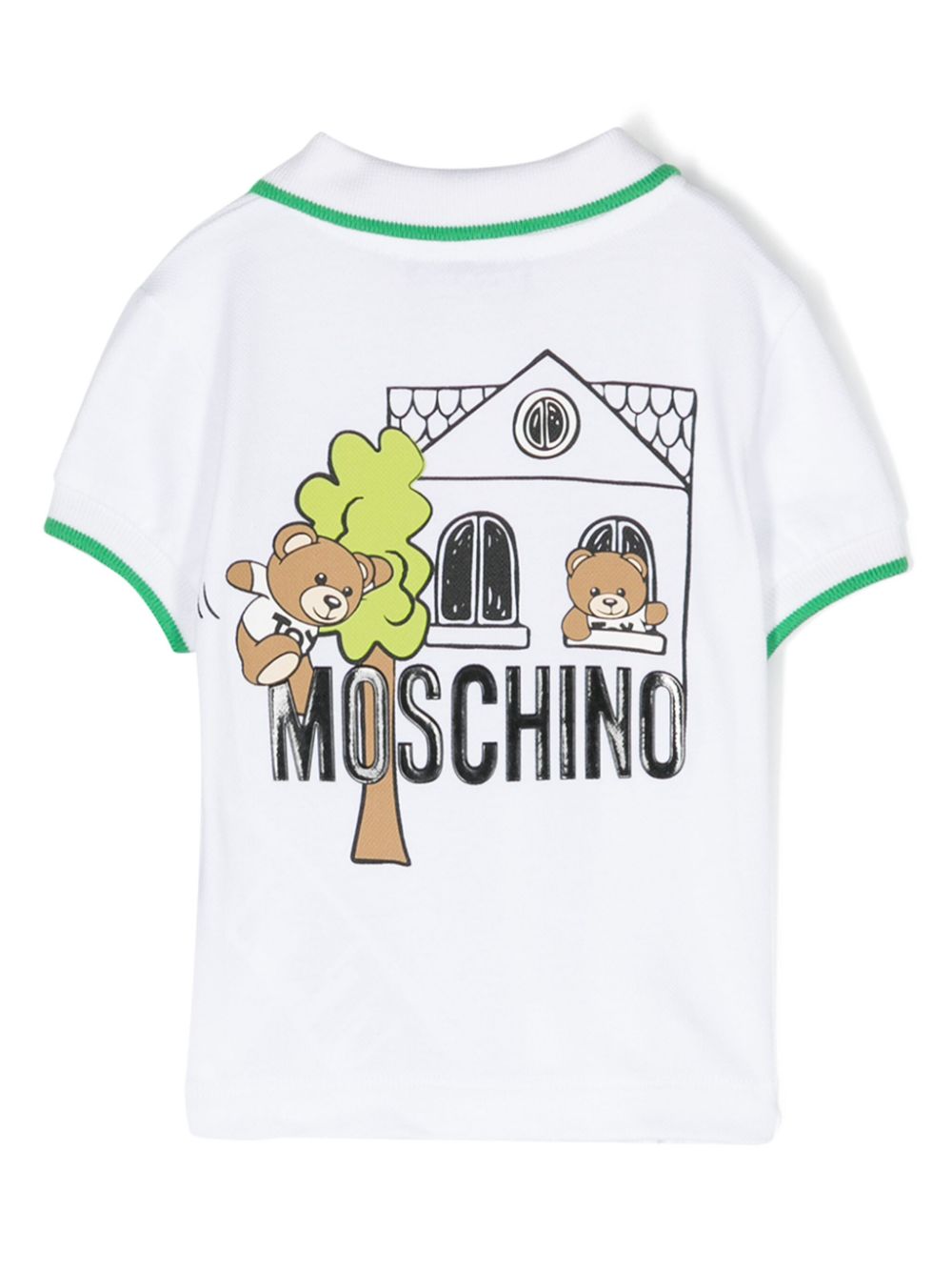 Image 2 of Moschino Kids playera tipo polo con motivo Teddy Bear