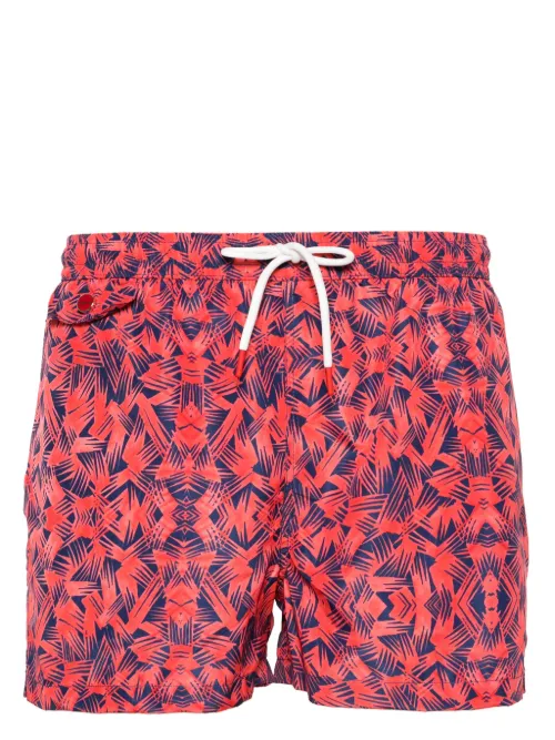 Short de bain à imprimé graphique - Kiton - Modalova