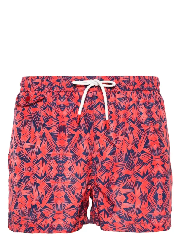 Kiton Graphic-print Swim Shorts in Pink