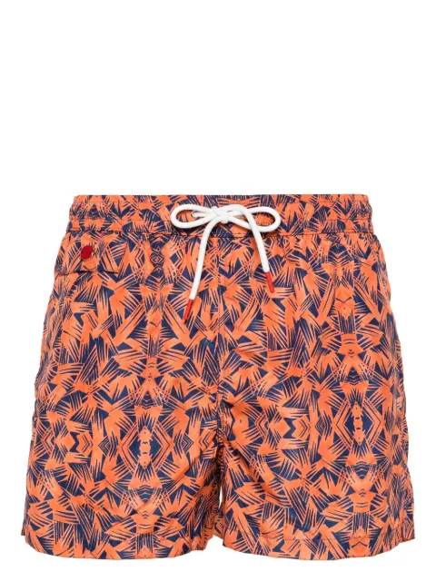 Kiton graphic-print swim shorts