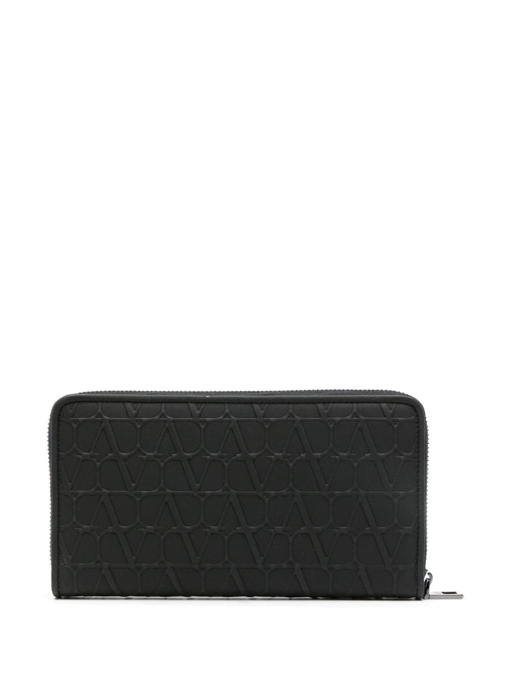 Shop Valentino Toile Iconographe-embossed Leather Wallet In Black