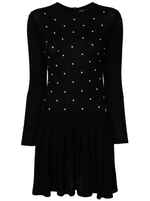 CHANEL Pre-Owned 1990s pearl-embellished knitted minidress
