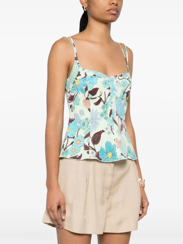 Stella McCartney floral-print Peplum Top | Green | FARFETCH