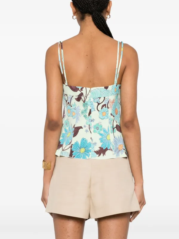 【送料&関税込】Stella McCartney Flower Printed Short-sleeve STELLA MCCARTNEY Floral-print silk crepe de chine shirt