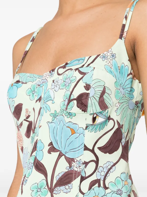 Stella McCartney floral-print Peplum Top | Green | FARFETCH