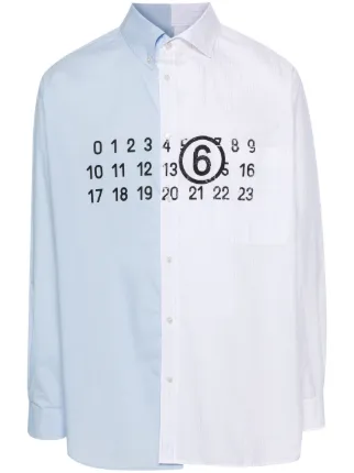 MM6 Maison Margiela Spliced Numbers Cotton Shirt - Farfetch