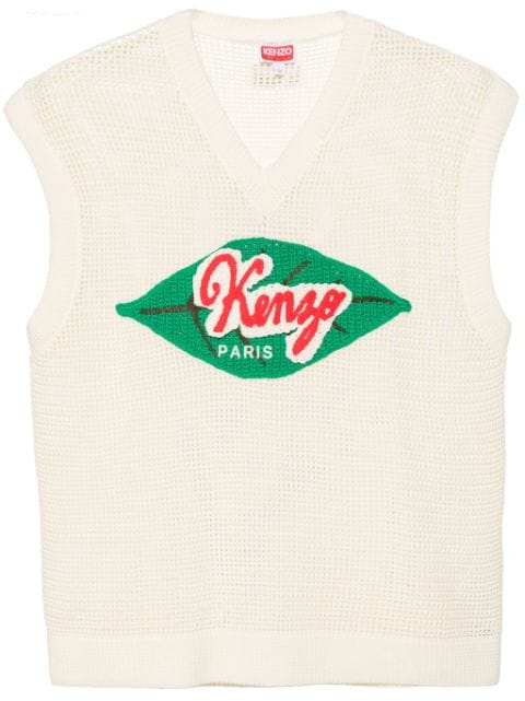 Kenzo logo-appliqué cotton vest