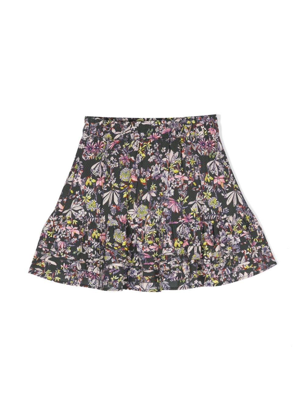 Shop Zadig & Voltaire Floral-print Flared Skirt In 黑色