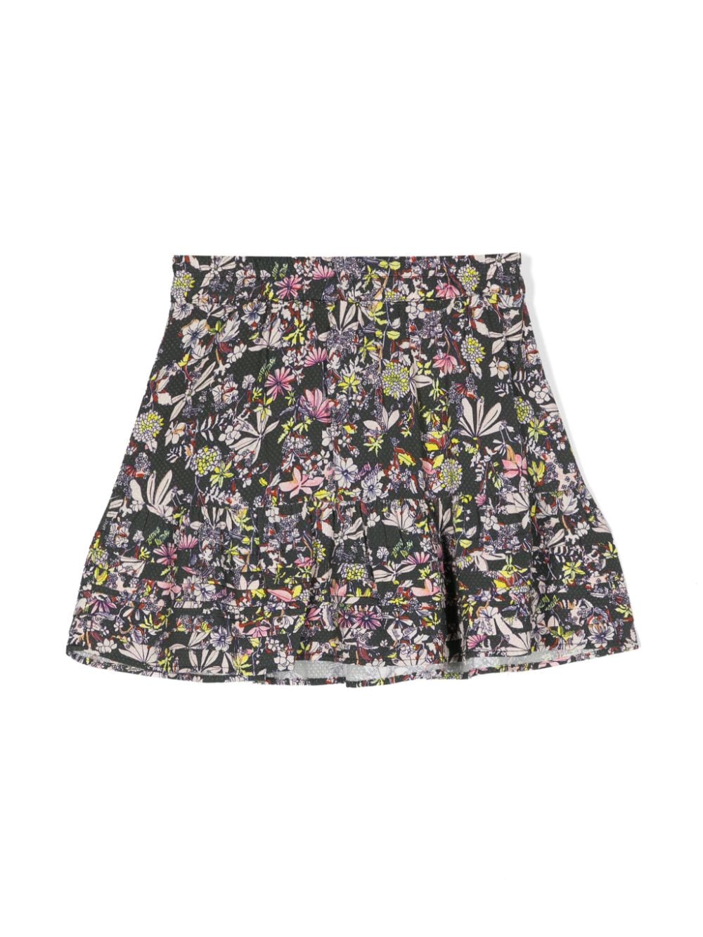 Zadig & Voltaire Kids floral-print flared skirt - Nero