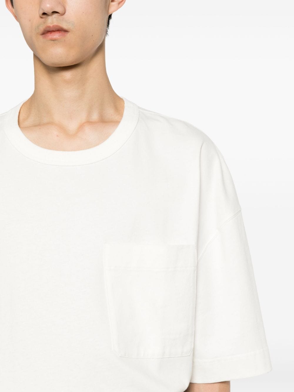 Shop Lemaire Chest-pocket Jersey T-shirt In Neutrals