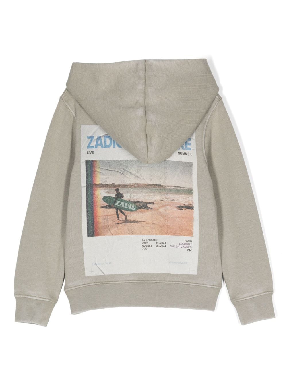 Shop Zadig & Voltaire Graphic-print Cotton Hoodie In Grey