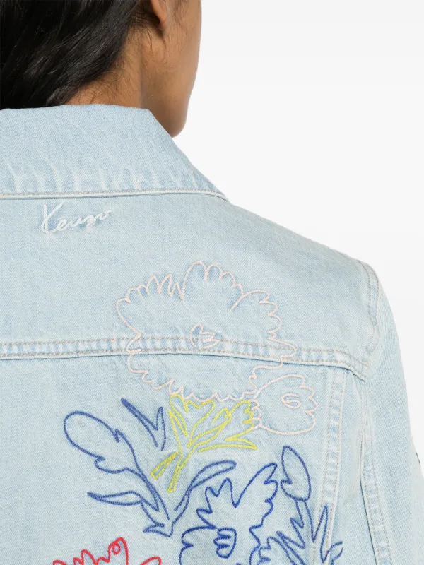 Kenzo Drawn Flowers デニムジャケット | ブルー | FARFETCH JP Kenzo Drawn Flowers デニムジャケット | ブルー | FARFETCH JP