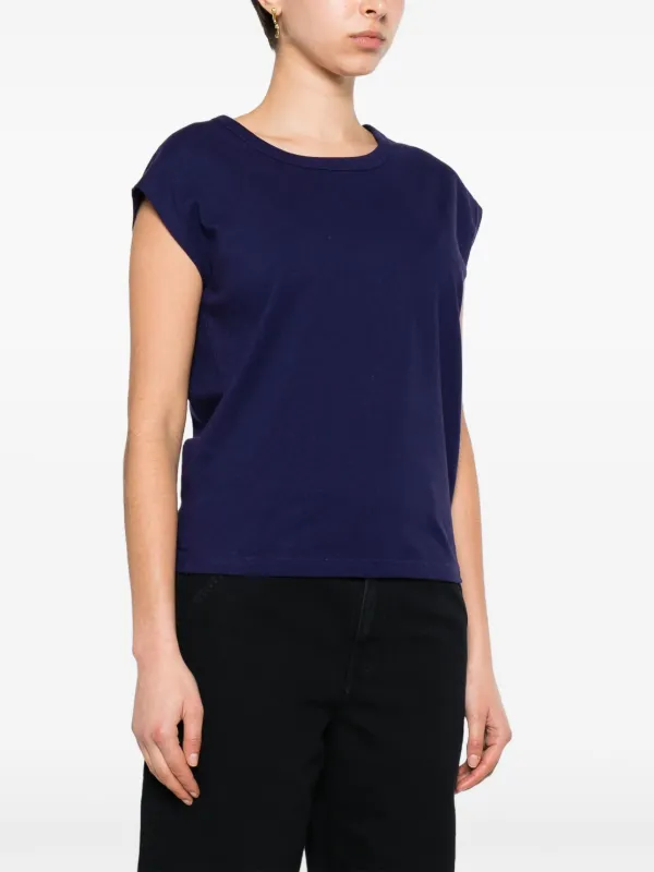 LEMAIRE cap-sleeve Jersey T-shirt | Purple | FARFETCH