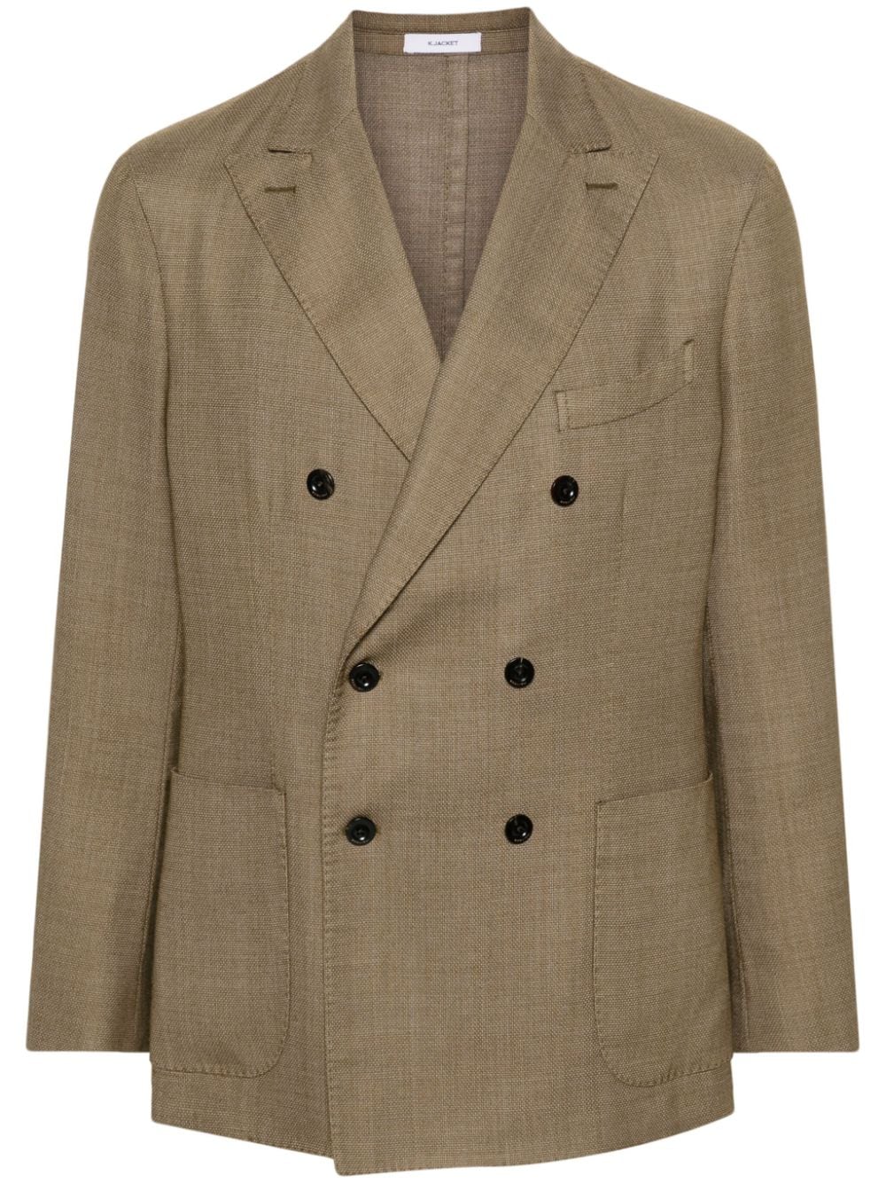 Boglioli Patterned-jacquard Suit Jacket In 绿色