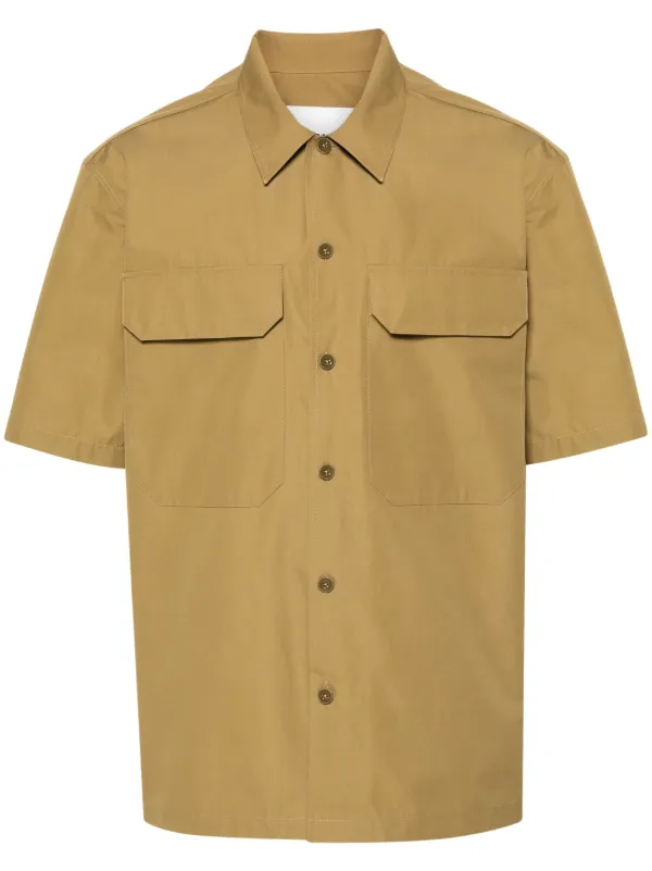 Jil Sander Short-sleeve Cotton Shirt in Green