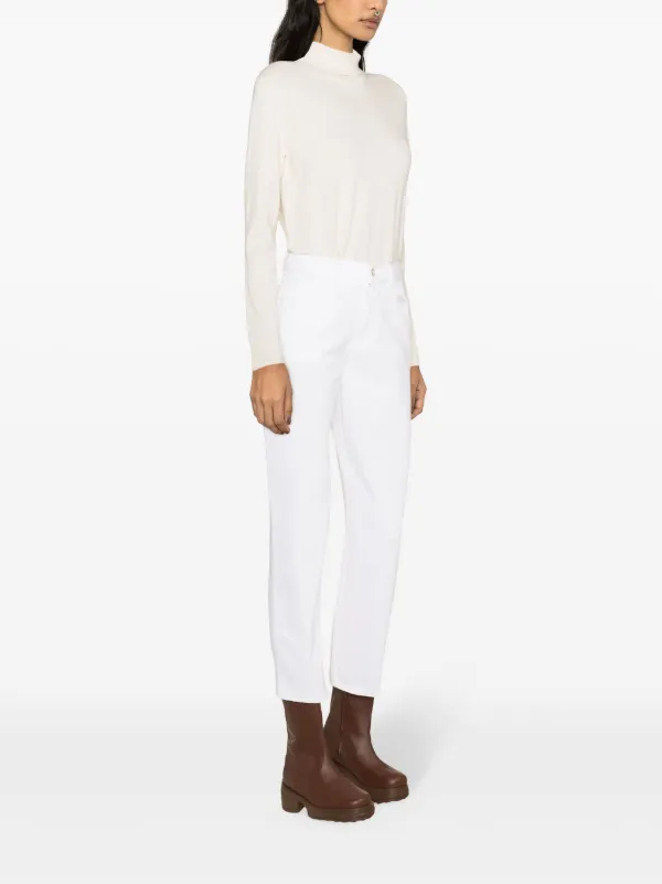 パンツ MONCLER WOMEN High Rise Cropped Jeans White Moncler high-rise Cropped Jeans | White | FARFETCH