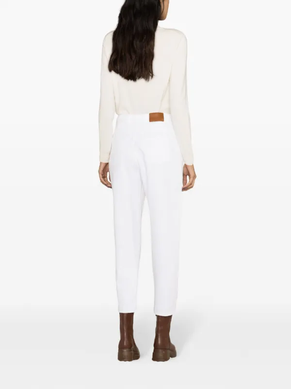 パンツ MONCLER WOMEN High Rise Cropped Jeans White Moncler high-rise Cropped Jeans | White | FARFETCH