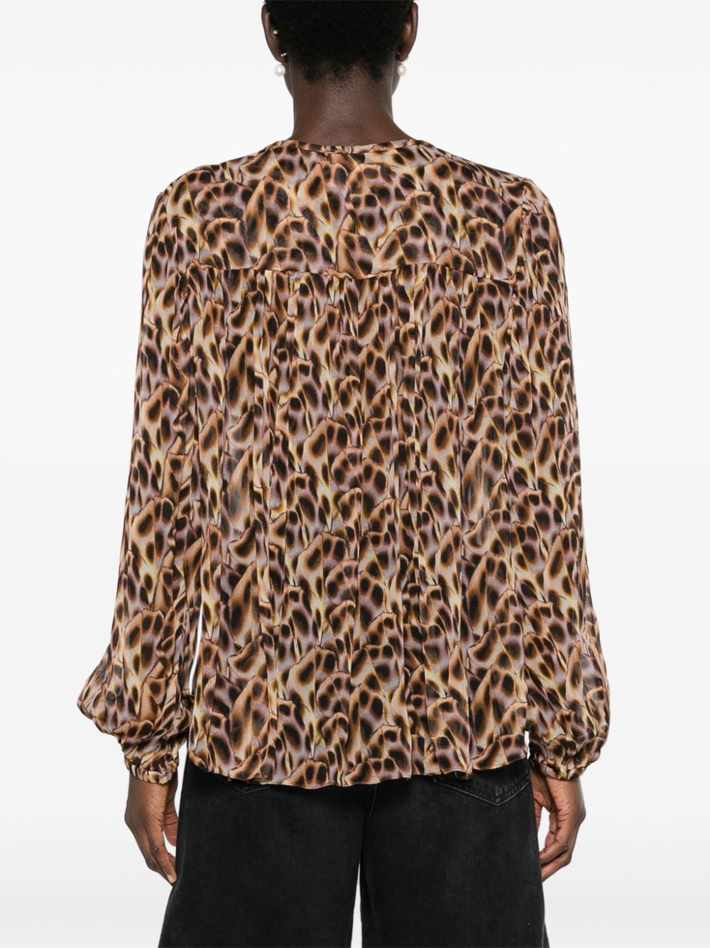 Shop Marant Etoile Daytonea Abstract-print Crepe Blouse In Neutrals