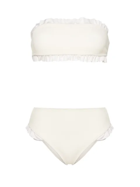 PARAMIDONNA bikini estilo bandeau Kylie con ribete de volantes