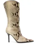 Paris Texas Ashley 95mm snakeskin-effect boots - Yellow