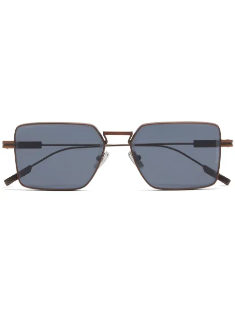 Zegna lentes de sol con armazón cuadrada y micas oscuras