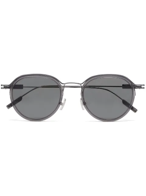 Zegna lentes de sol con armazón redonda metálica