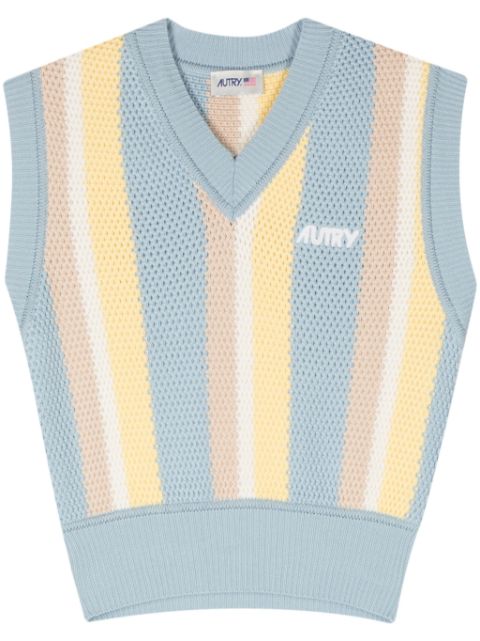 Autry intarsia-knit cotton vest