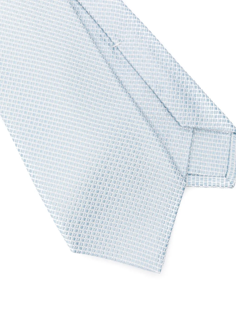 Kiton Zijden stropdas met jacquard - Blauw