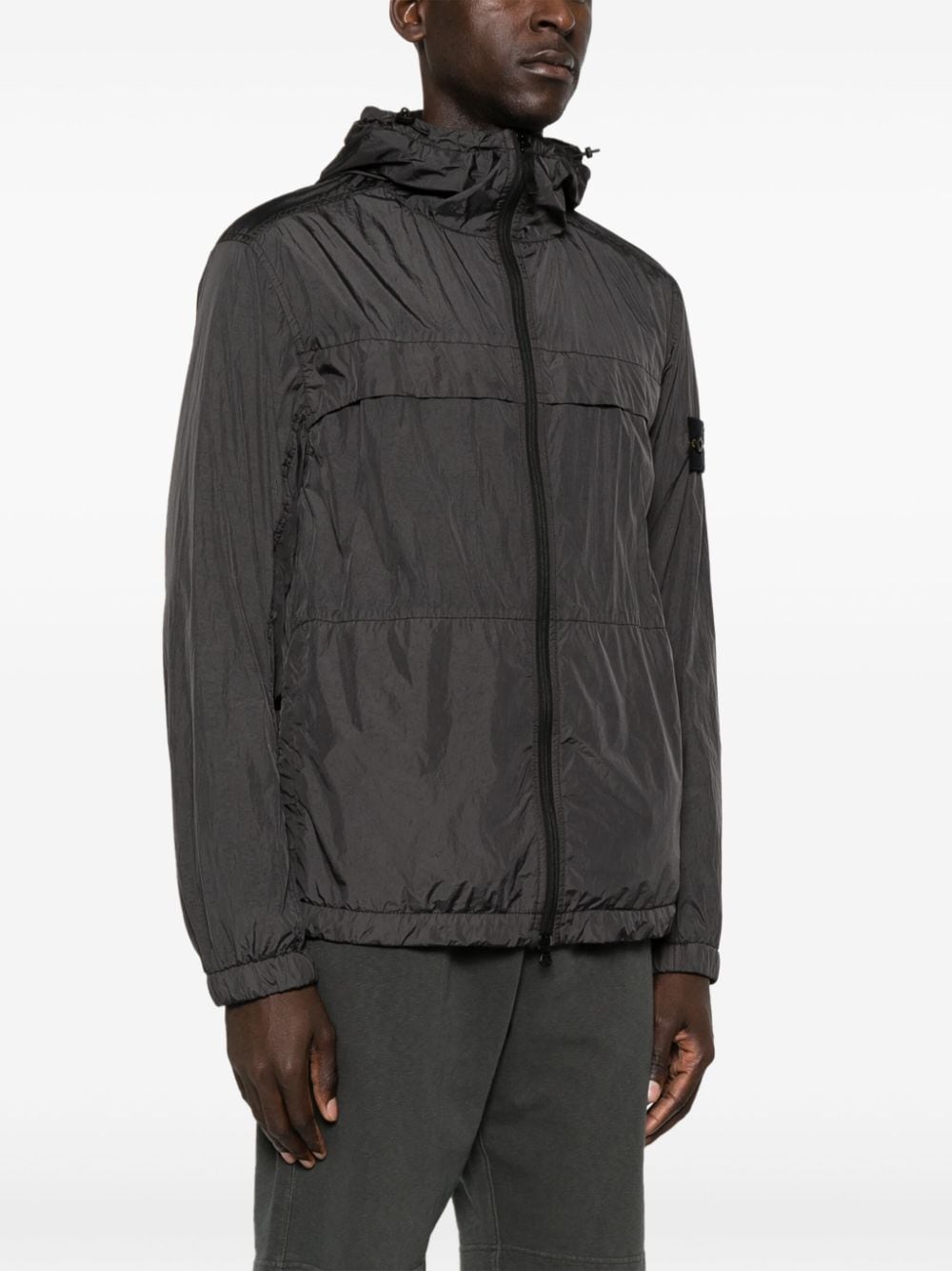 Shop Stone Island Compass-badge Shell Jacket In Black