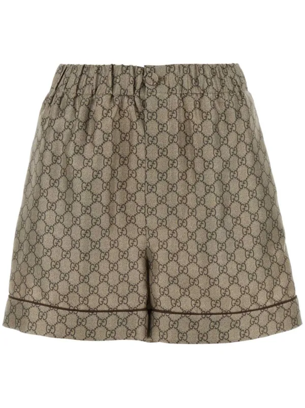 Gucci GG Supreme print Satin Shorts Neutrals FARFETCH CA