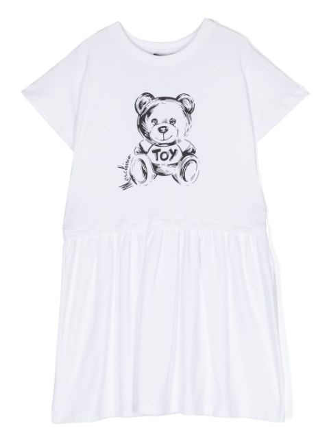 Teddy Bear-print crew-neck dress