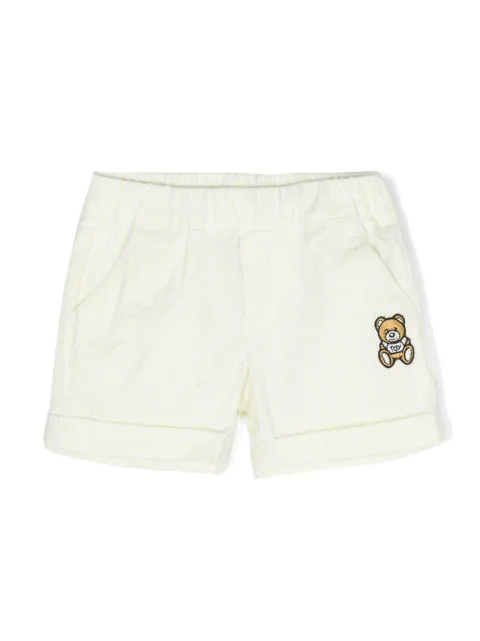 Moschino Kids Teddy Bear striped cotton shorts