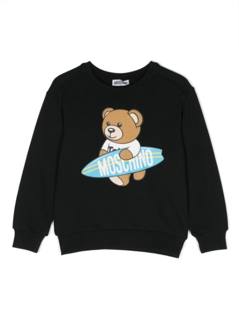 Moschino Kids Teddy Bear-print cotton sweatshirt