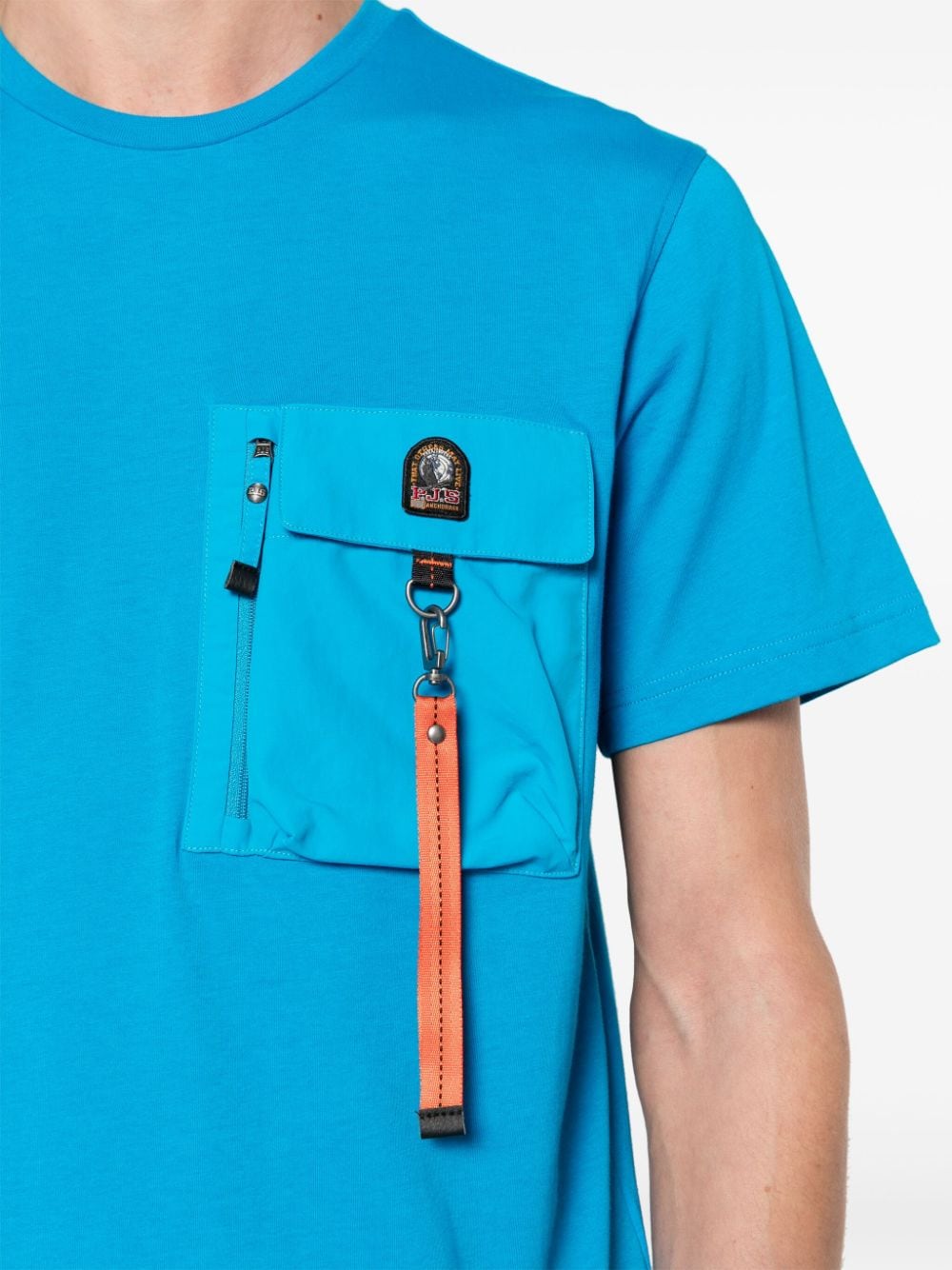 Shop Parajumpers Logo-patch Cotton T-shirt In Blue