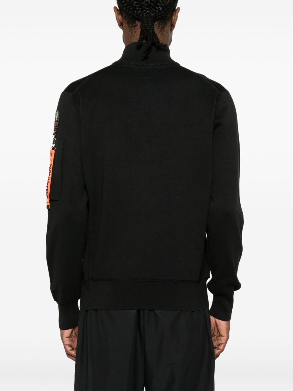 Shop Parajumpers Logo-appliqué Half-zipped Sweatshirt In Black