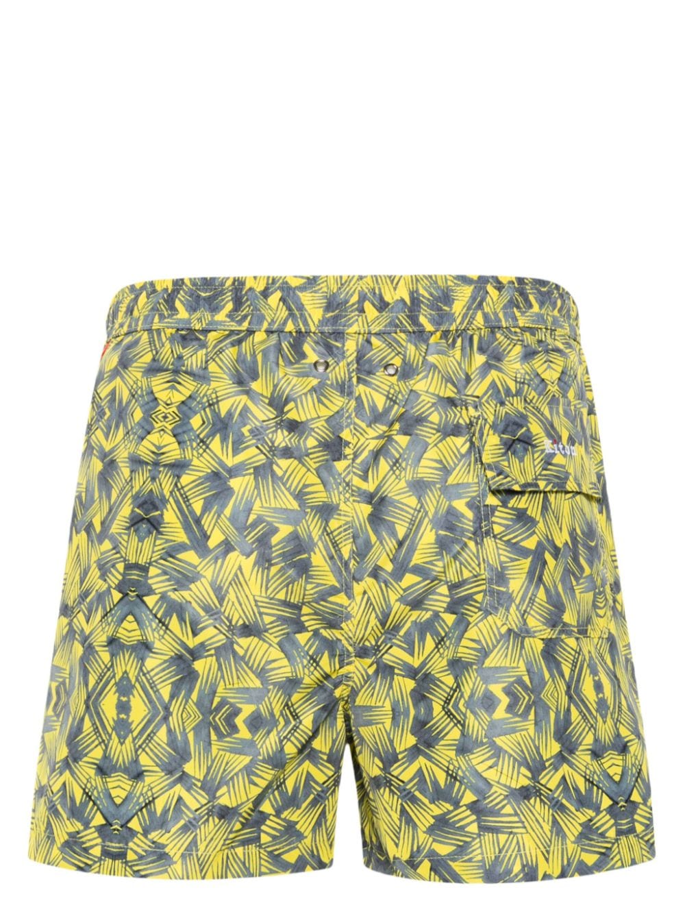 Shop Kiton Graphic-print Swim Shorts In Yellow