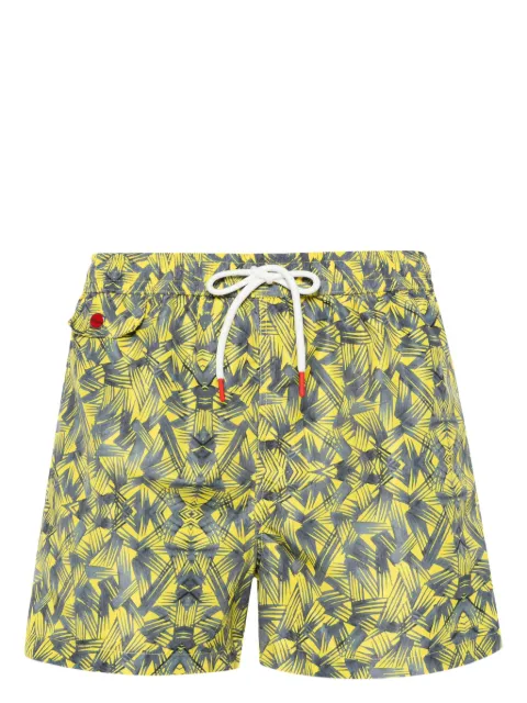 Kiton graphic-print swim shorts