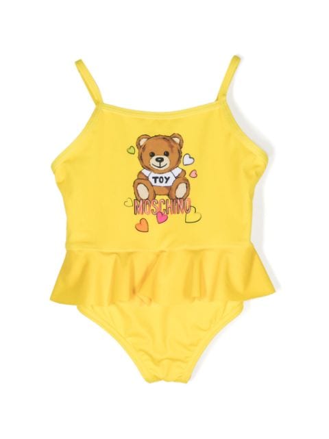 Moschino Kids Teddy Bear ruffled swimsuit
