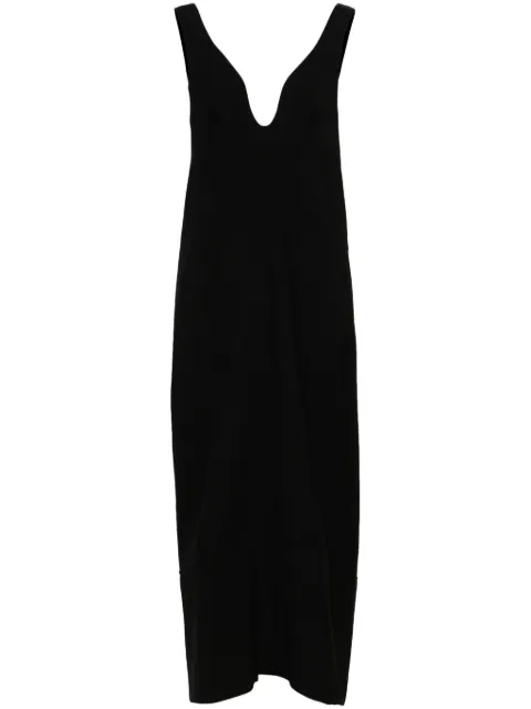 Jil Sander vestido largo con cuello en U