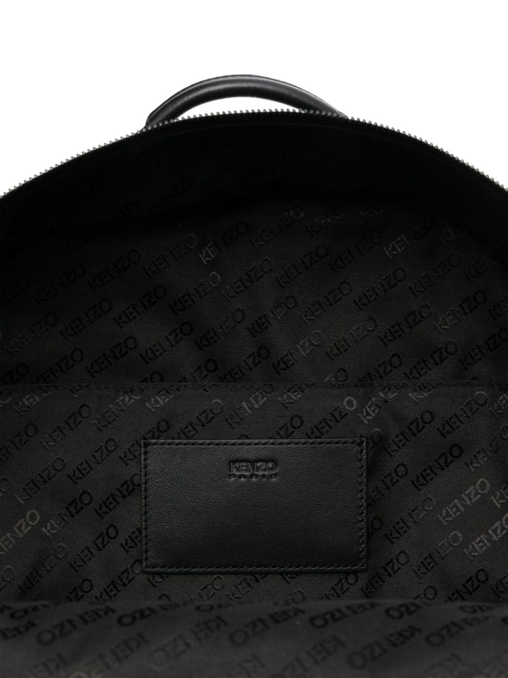 Shop Kenzo Logo-plaque Leather Backpack In Black