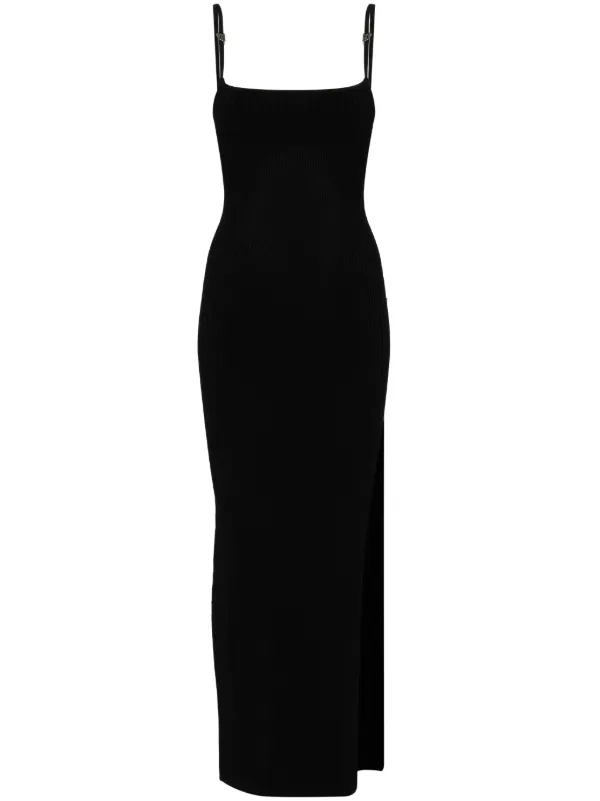 fine knit maxi dress MISBHV fine-knit | Black Knit sheer maxi